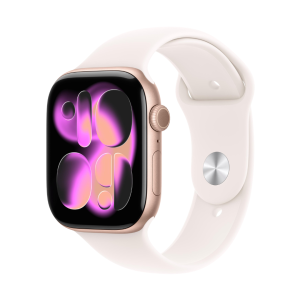 Apple Watch Series 11 GPS 46mm - Rose Gold Aluminium Case with Light Blush Sport Band - M/L