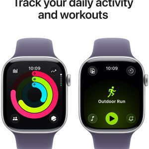 Apple Watch Series 11 GPS + Cellular 46mm - Silver Aluminium Case with Purple Fog Sport Band - M/L