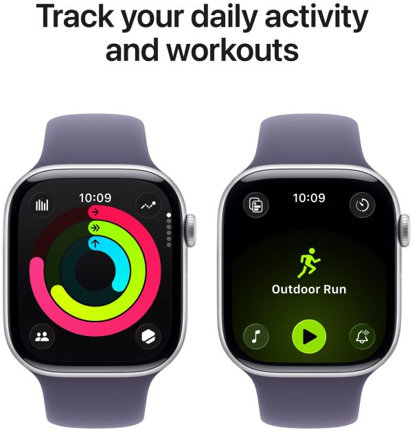 Apple Watch Series 11 GPS + Cellular 46mm - Silver Aluminium Case with Purple Fog Sport Band - M/L