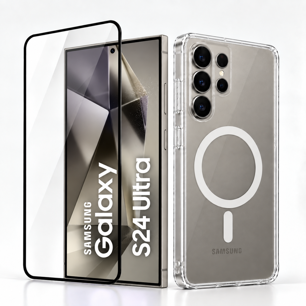 Osnovni Paket za Samsung Galaxy S24 Ultra – Ovitek in Zaščitno Steklo